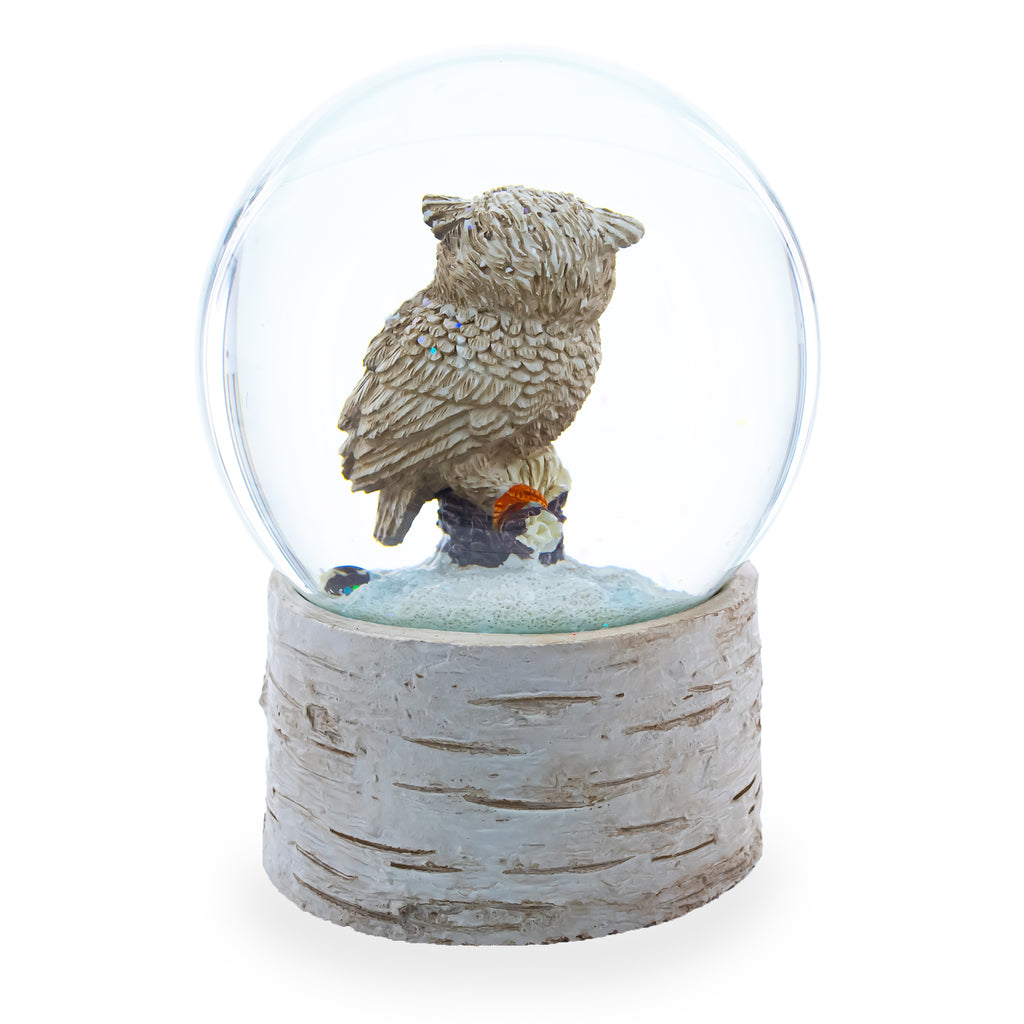 Shop Owl Perched on Tree Branch Musical Water Snow Globe. Buy Snow Globes > Animals Beige Round
