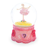 Glass Graceful Pirouette: Pink Ballerina in Enchanting Spin - Musical Water Snow Globe in Pink color Round