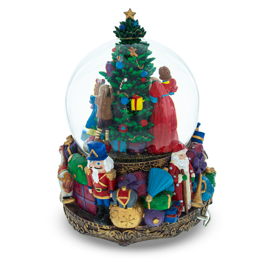 Children Decorating Tree LED Musical Water Snow Globe , dimensions in inches: 9.6 x 7.2 x 5.7