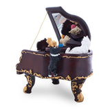 Purrfect Piano Serenade: Animated Musical Figurine with Cats Playing , dimensions in inches: 7.2 x 5.4 x 4.2