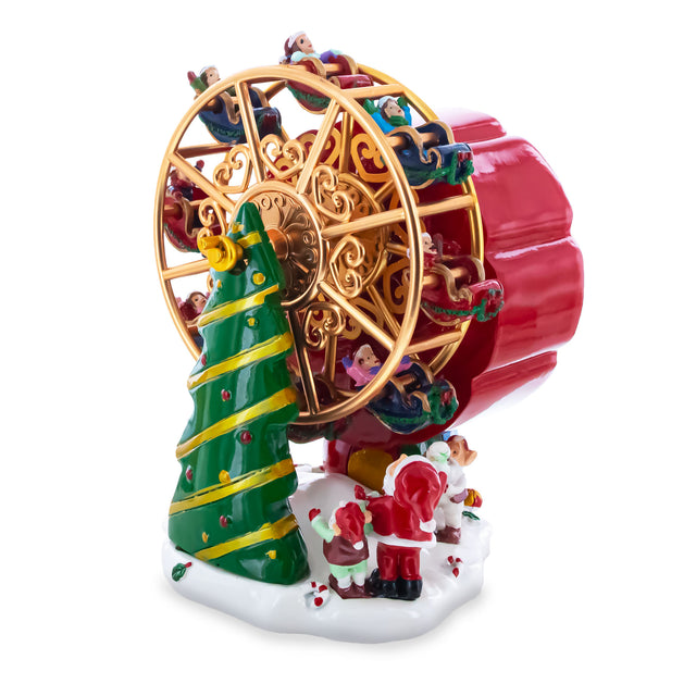 Santa's Whirling Ferris Wheel Rotating Musical Figurine in Multi color