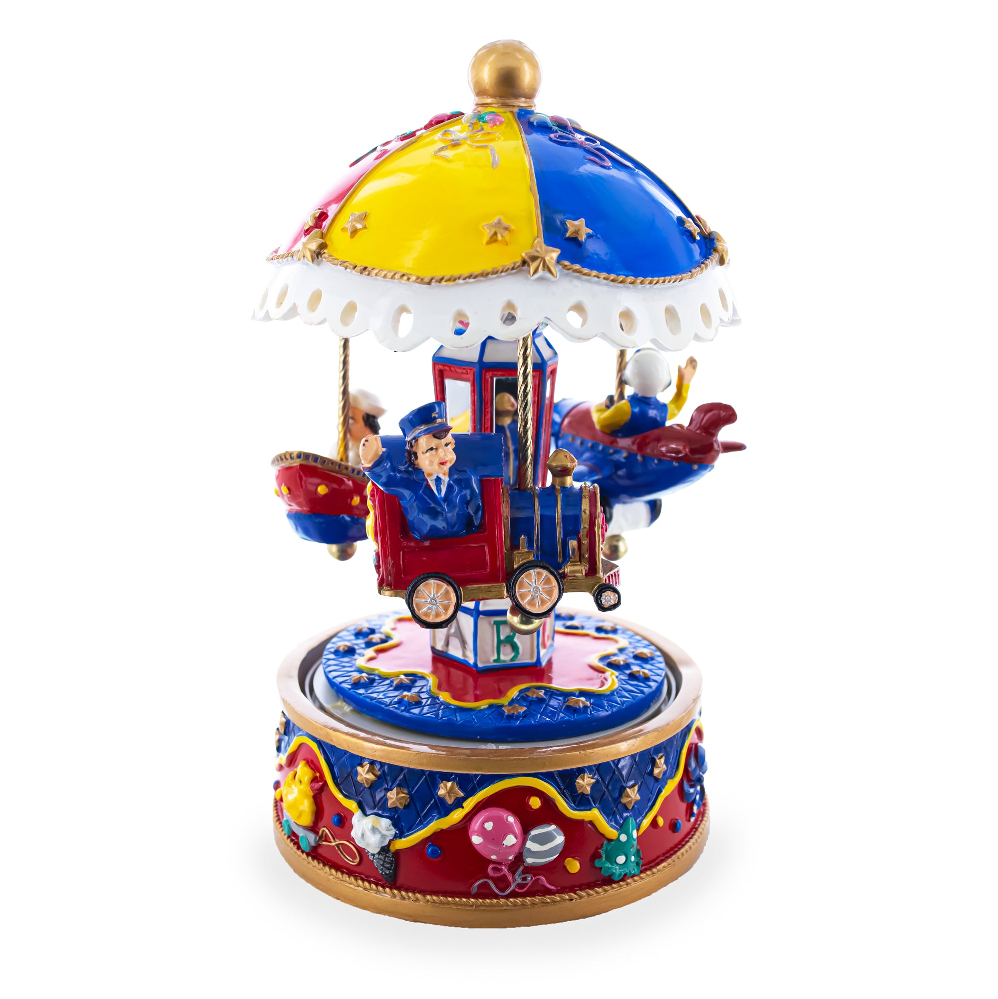 Musical Figurine with Airplane, Boat, and Train in Multi color