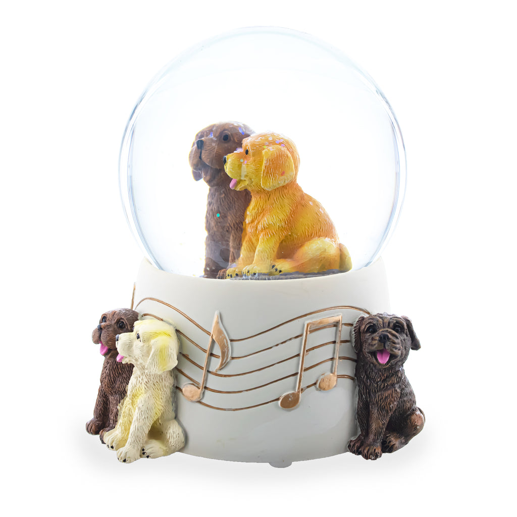 Dogs Party Musical Water Snow GlobeChina , dimensions in inches: 5.53 x 4.9 x 4.9