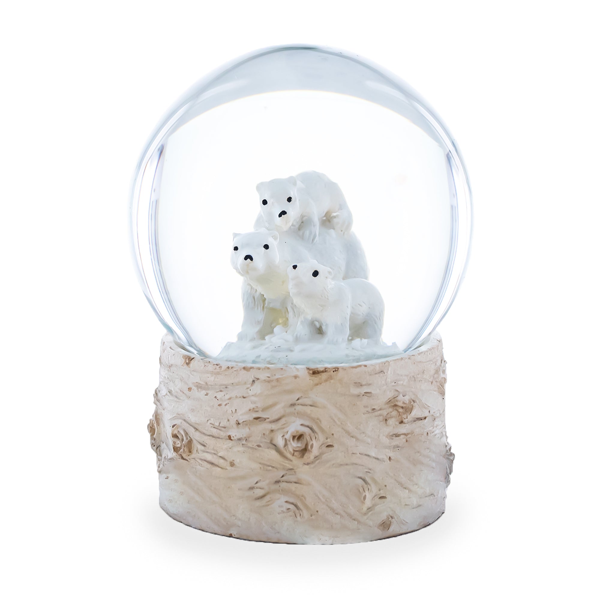 Polar Bears Mini Water Snow Globe in White color