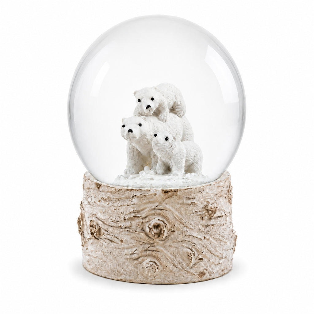 Mini Polar Bear Cub Collectible Water Globe in White color
