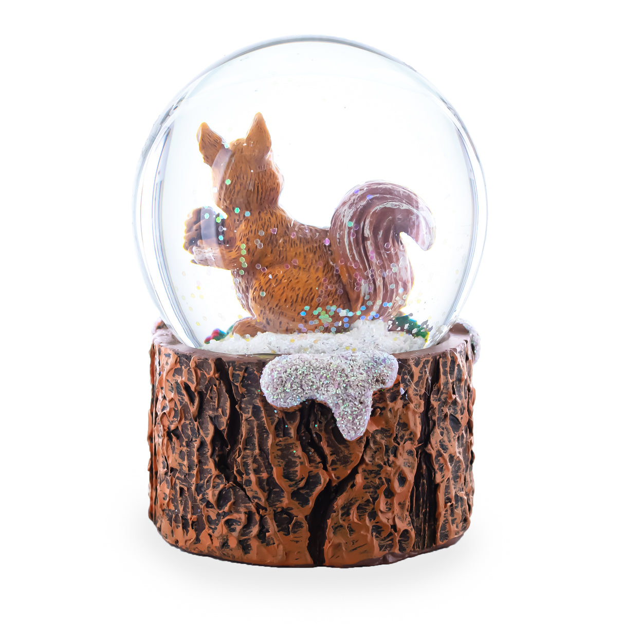 Pinecone Pal Mini Water Snow Globe: Squirrel with a Nutty Friend ,dimensions in inches: 3.5 x 2.4 x 2.4
