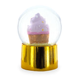 Golden Cupcake Elegance Mini Water Snow Globe , dimensions in inches: 2.5 x 1.5 x 1.5