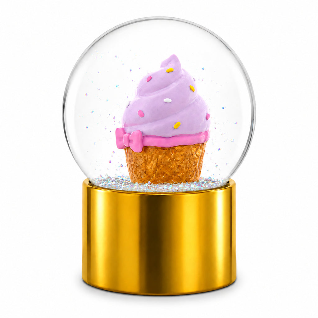 Shop Pink Frosted Cupcake Mini Glitter Water Globe. Buy Snow Globes > Fairy Tales Gold