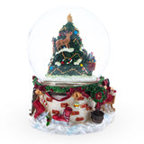 Santa's, Snowman and Canine Companions Musical Water Snow Globe , dimensions in inches: 6.5 x 5 x 4.72