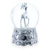 Silver Reindeer Serenade Musical Christmas Water Snow Globe ,dimensions in inches: 5.83 x 3.8 x 3.6