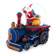 Santa's Train of Gifts Musical Water Snow Globe in Blue color Round