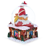 Santa with Christmas Gifts Chimney Journey Musical Water Snow Globe , dimensions in inches: 6 x 4 x 4