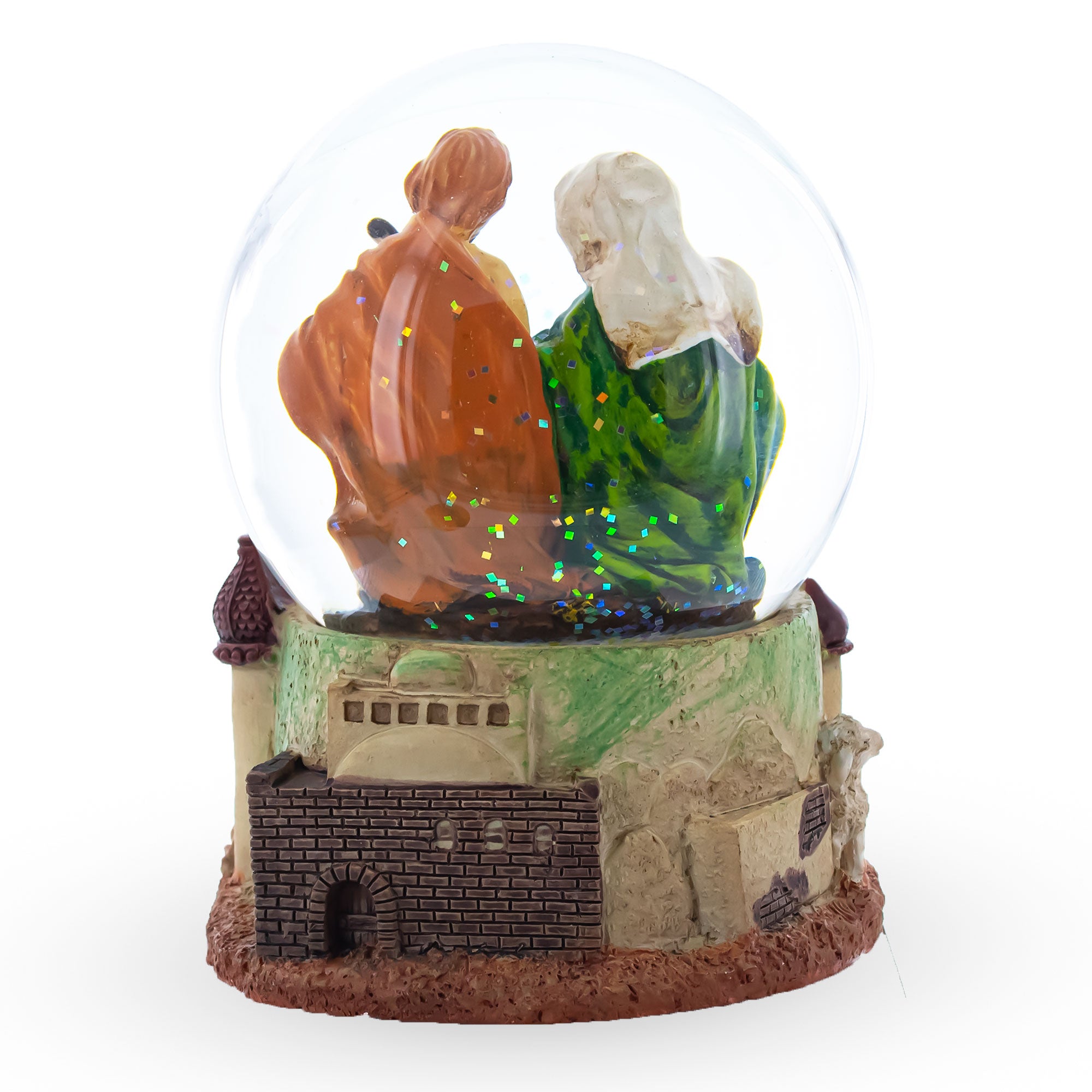 Shop Nativity Scene and Divine Guardian Angel Musical Water Snow Globe. Buy Snow Globes Religious Nativity Multi Round  for Sale by Online Gift Shop BestPysanky Christmas water globe snowglobe music box musical collectible figurine xmas holiday decorations gifts rotating animated spinning animated unique picture personalized cool glitter flakes festive wind-up