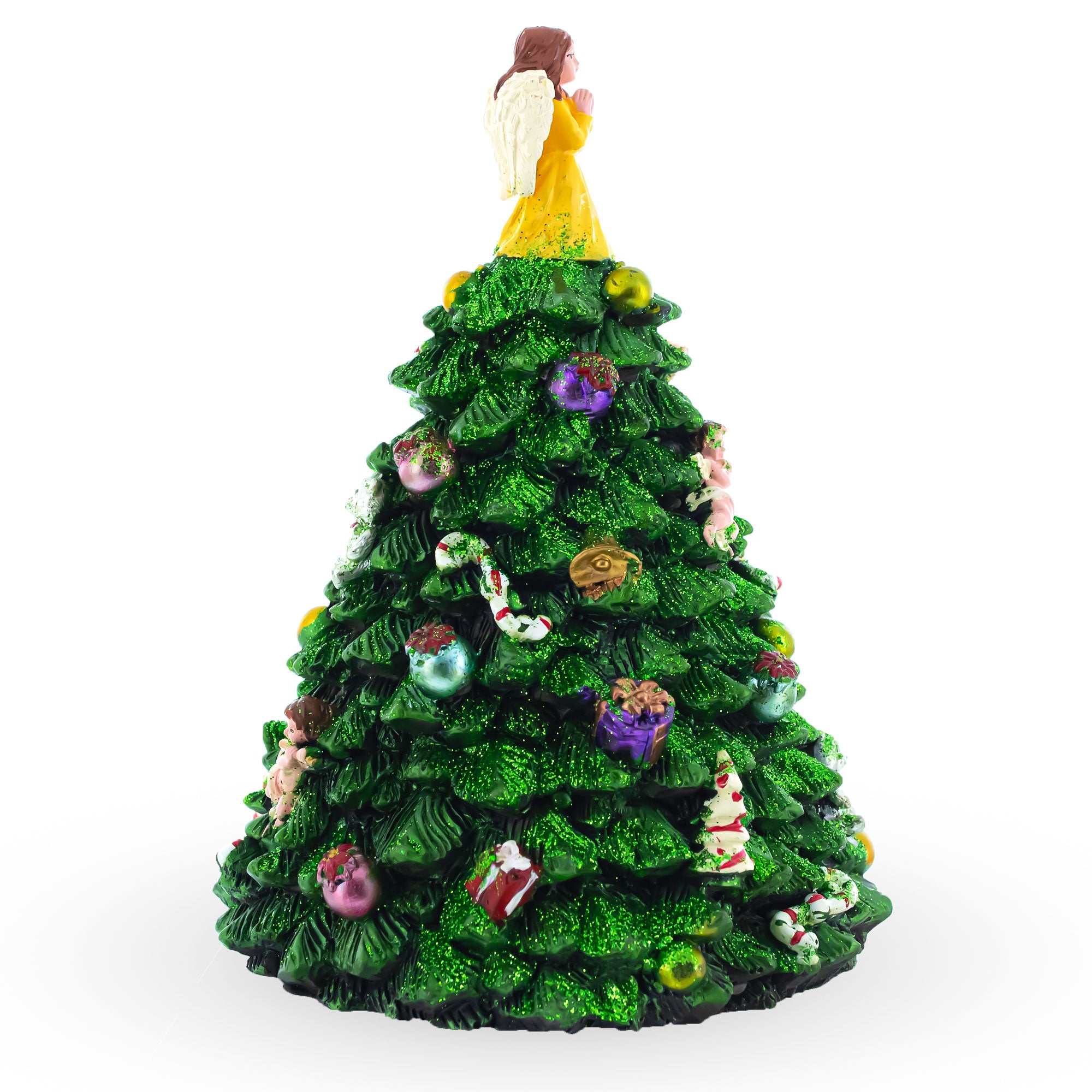 Shop Wind-up Spinning Musical Christmas Tree with Angel Topper. Buy Musical Figurines Tabletop Christmas Trees Green Triangle  for Sale by Online Gift Shop BestPysanky Christmas water globe music box musical collectible figurine xmas decoration rotating animated spinning animated unique picture personalized cool wind up children's kids