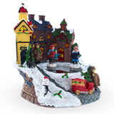 Winter Village Skating Animated Musical Christmas Figurine , dimensions in inches: 6.7 x 6 x 6