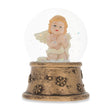 Divine Harmony: Golden Angel Miniature Water Snow Globe in Beige color, Round shape