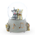Cats Party Musical Water Snow Globe in White color Round