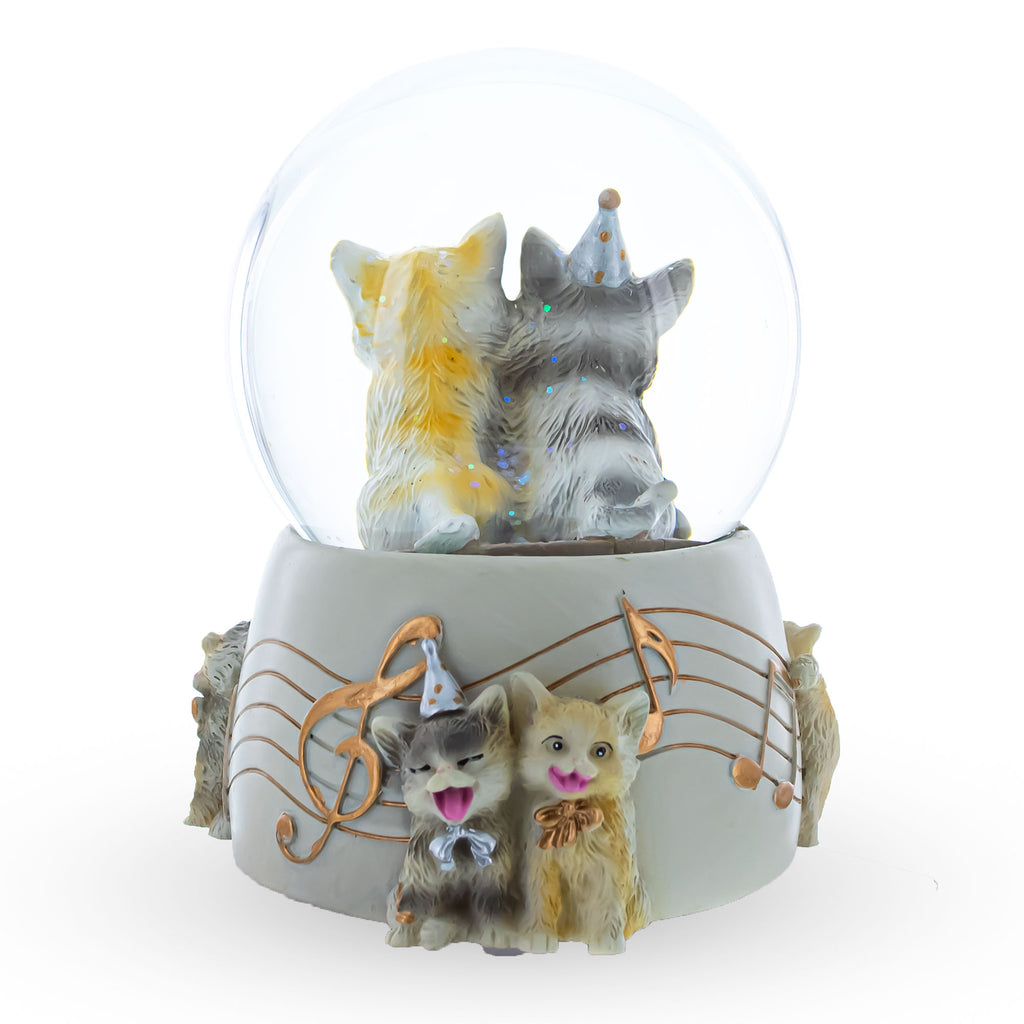 Shop Cats Party Musical Water Snow Globe. Buy Snow Globes > Animals White Round