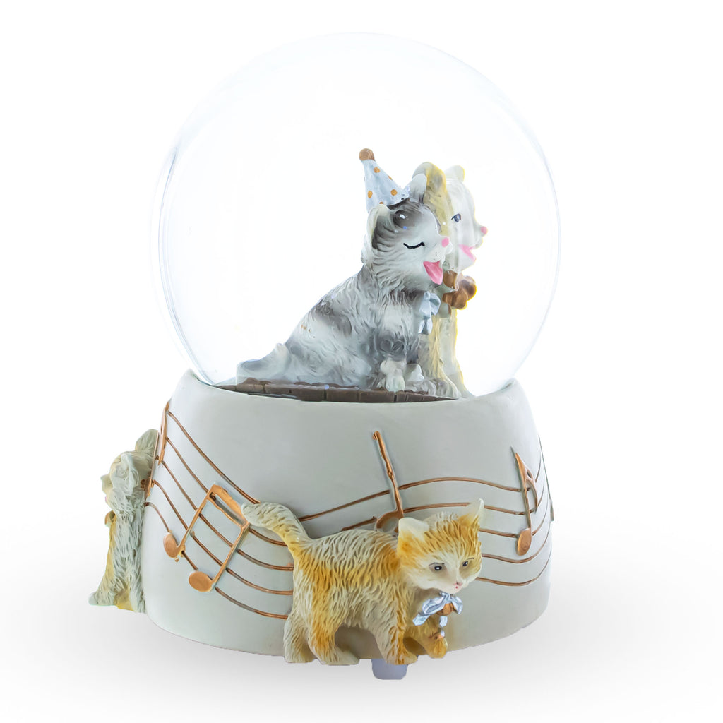 Cats Party Musical Water Snow GlobeChina , dimensions in inches: 6 x 4.7 x 4