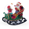 Resin Santa's Joyful Sleigh Ride: Miniature Snow Water Globe in Multi color