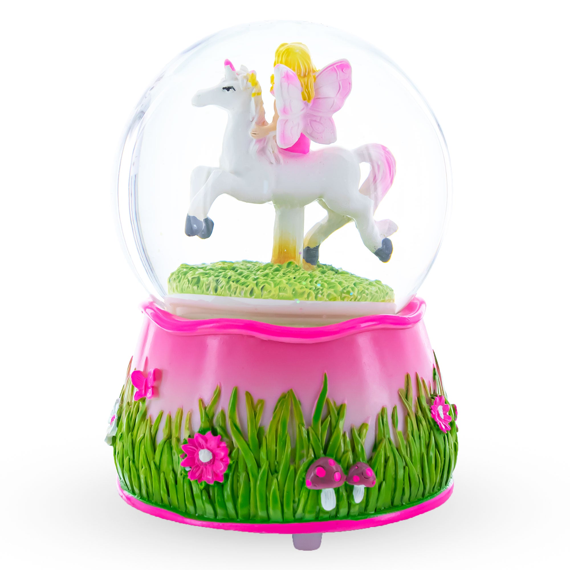 Unicorn Carousel with Fairy Musical Water Snow GlobeChina , dimensions in inches: 5.6 x 4.1 x 4