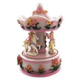 Sweet Dreams: Pink Teddy Bear on Rocking Horse - Baby Girl's Musical Water Snow Globe in Pink color,  shape