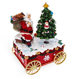 Santa's Mobile Tree Melody: Spinning Christmas Tree Musical Box on Wheels , dimensions in inches: 5 x 3.65 x 3.3