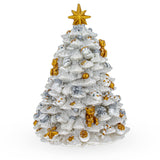 Resin Whirling Winter Wonder: White Christmas Tree Spinning Musical Figurine in White color Triangle