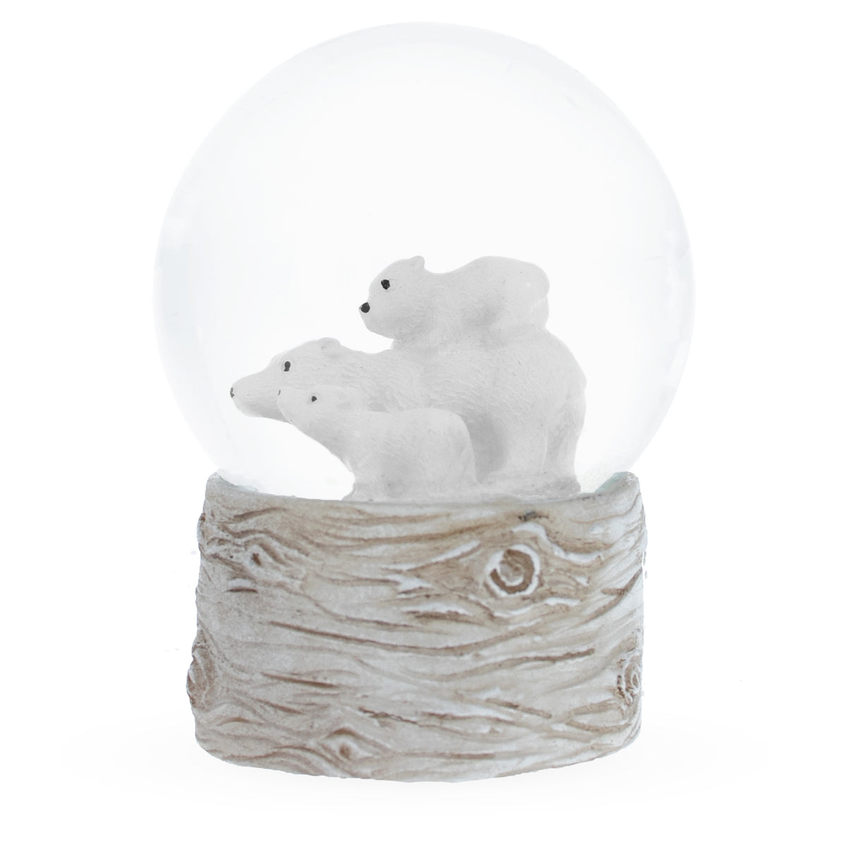 Arctic Bears Mini Water Snow Globe: Polar Bear Family Delight in White color,  shape