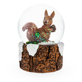 Pinecone Pal Mini Water Snow Globe: Squirrel with a Nutty Friend in Brown color,  shape