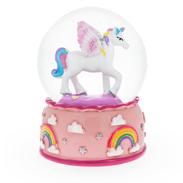 Enchanted Unicorn Dreams Mini Water Snow Globe: Rainbows and Glitter by BestPysanky