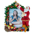 Festive Santa Tree Trim: 10-Inch Picture Frame with Christmas Tree Decoration in Multi color