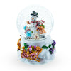 Resin Warm Snowman Embrace: Musical Water Snow Globe with Kids Hugging in White color
