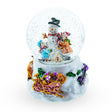 Warm Snowman Embrace: Musical Water Snow Globe with Kids Hugging in White color,  shape