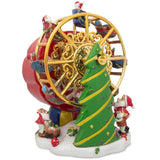 Santa's Ferris Wheel Festivity: Spinning Musical Figurine with Christmas Tree in Multi color,  shape