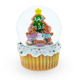 Gingerbread Family and Cupcake Musical Christmas Water Globe in Multi color