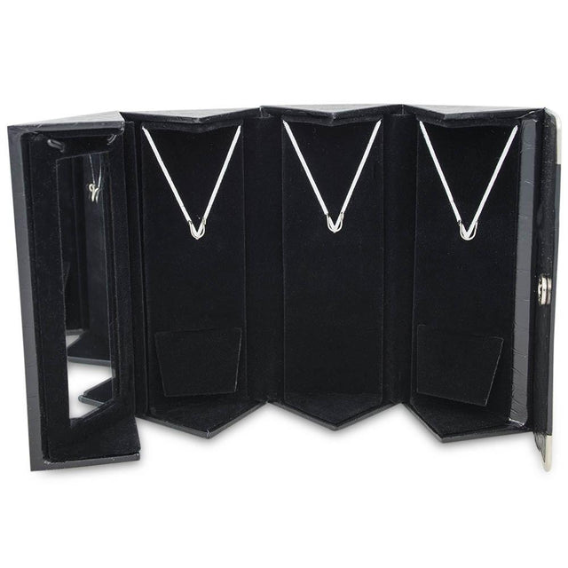 Three Pendants Holder Jewelry Box with Mirror in  color Rectangular