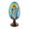 Jesus has Risen Wooden Easter Egg Figurine 4.75 Inches in Multi color Oval