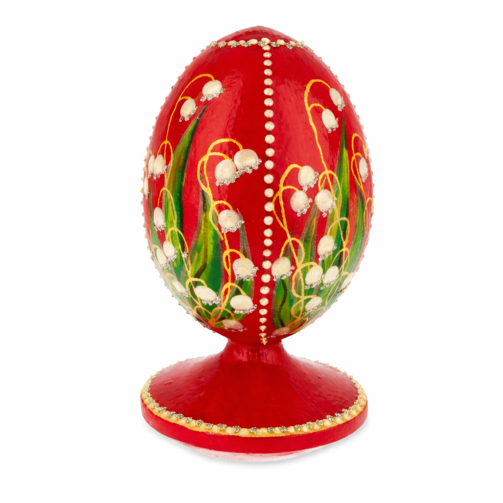 1898 Lilies Of The Valley Royal Wooden Egg in Multi color Oval
