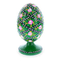 1907 Rose Trellis Royal Wooden Egg in Green color Oval