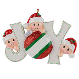Joyful Family of 3 Hand Painted Resin Christmas Ornament