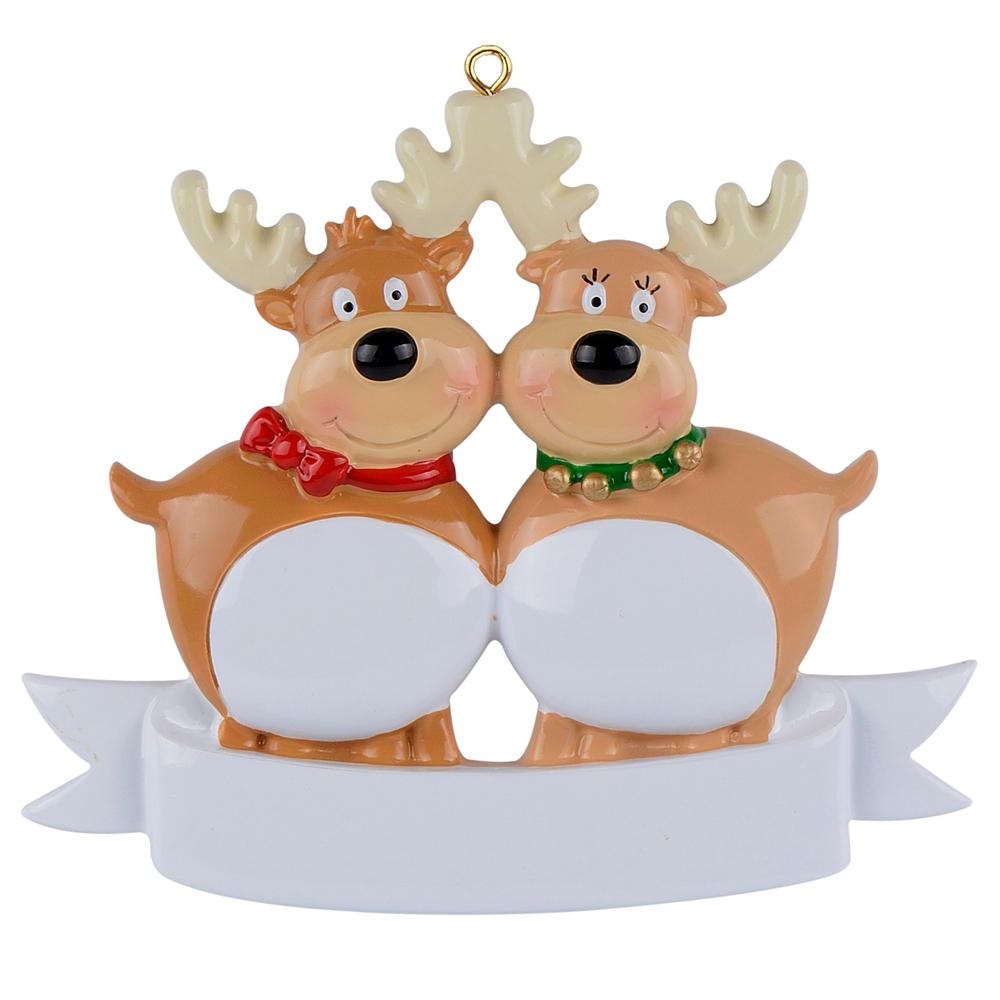 Reindeer Hand Painted Resin Christmas Ornament