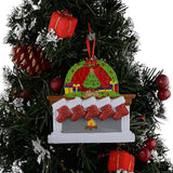Five Christmas Stockings Hand Painted Resin Christmas Ornament