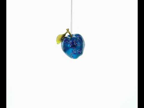 Metallener Apfel mit Blattgold-Glas-Weihnachtsornament
