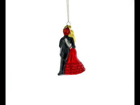 Graceful Dancing Couple Glass Christmas Ornament