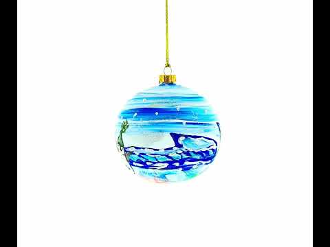 Adorno navideño de bola de cristal de 4 pulgadas