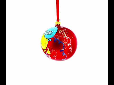 Adorno navideño de bola de cristal de 4 pulgadas con celebración de Año Nuevo