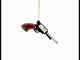 Revolver Handgun Blown Glass Christmas Ornament