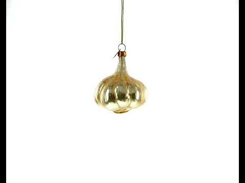 Adorno navideño de cristal con bulbo de ajo brillante