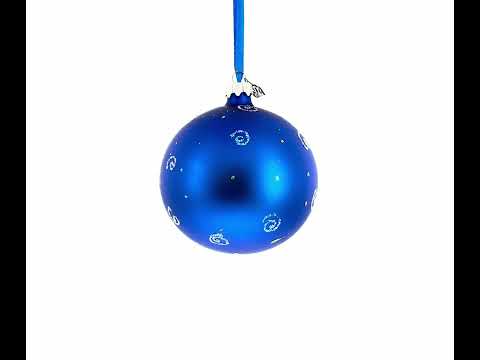 Menorah and Jewish Symbols Glass Ball Ornament 4 Inches